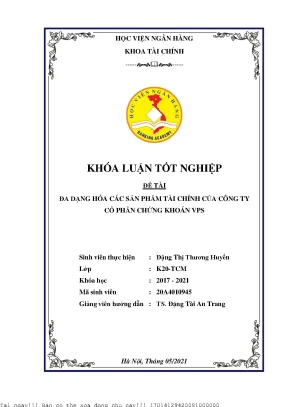 Đa dạng hóa các sản phẩm tài chính tại công ty cổ phần chứng khoán vps