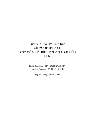 Luận văn thạc sĩ bóng của tập hợp trên vành bul hữu hạn