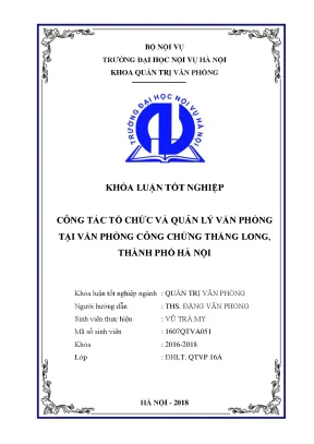 Công tác tổ chức và quản lý văn phòng tại văn phòng công chứng thăng long thành phố hà nội