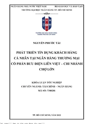 Phát triển tín dụng khách hàng cá nhân tại ngân hàng thương mại cổ phần bưu điện liên việt chi nhánh chợ lớn 2022