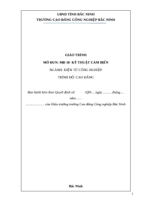Giáo trình kỹ thuật cảm biến ngành điện tử công nghiệp cđ