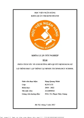Phân tích yếu tố ảnh hưởng đến quyết định đăng kí lộ trình học code tại mindx technology school