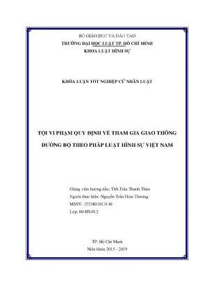 Tội vi phạm quy định về tham gia giao thông đường bộ theo pháp luật hình sự việt nam