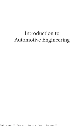 Introduction to automotive engineering