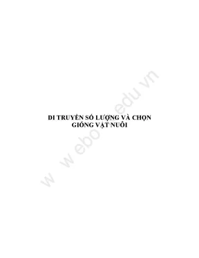 Giáo trình học di truyền số lượng và chọn giống vật nuôi