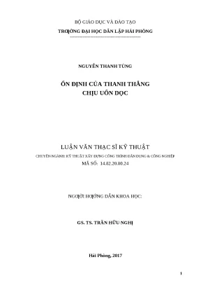 Luận văn hpu ổn định của thanh thẳng chịu uốn dọc