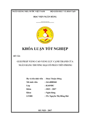 Giải pháp nâng cao năng lực cạnh tranh của ngân hàng thương mại cổ phần tiên phong