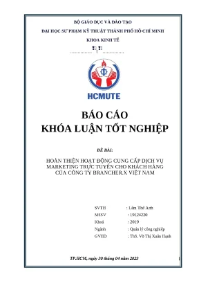 Khóa luận tốt nghiệp hoàn thiện hoạt động cung cấp dịch vụ marketing trực tuyến cho khách hàng của công ty brancher x việt nam