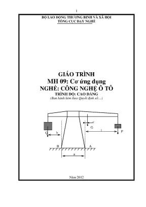 Giáo trình mh 09 cơ ứng dụng nghề công nghệ ô tô