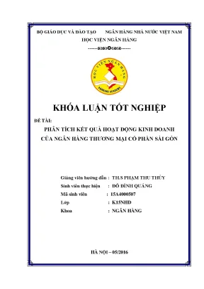 Phân tích kết quả hoạt động kinh doanh của ngân hàng thương mại cổ phần sài gòn