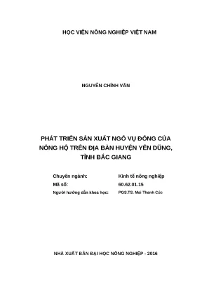 Luận văn thạc sĩ nghiên cứu giải pháp phát triển sản xuất nếp cái hoa vàng tại huyện đông triều tỉnh quảng ninh