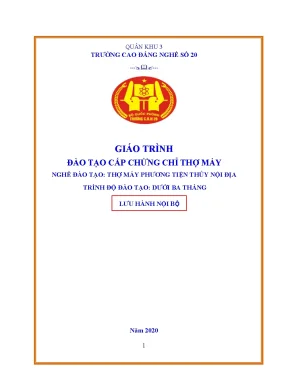 Giáo trình đào tạo cấp chứng chỉ thợ máy nghề thợ máy phương tiện thuỷ nội địa