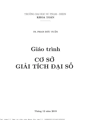 Giáo trình cơ sở giải tích đại số