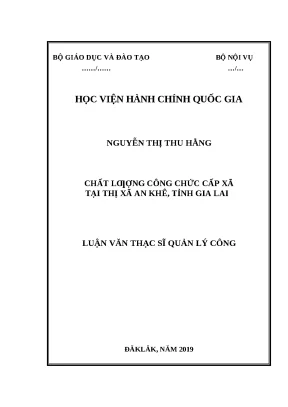 Luận văn thạc sĩ chất lượng công chức cấp xã tại thị xã an khê tỉnh gia lai
