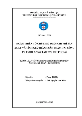 Hoàn thiên tổ chức kế toán chi phí sản xuất và tính giá thành sản phẩm tại công ty tnhh đóng tàu pts hải phòng