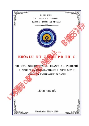 Thực trạng công tác kế toán tập hợp chi phí sản xuất và tính giá thành sản phẩm tại công ty tnhh nguyễn danh