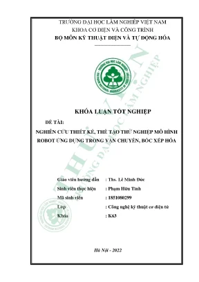 Nghiên cứu thiết kế thể tạo thử nghiệp mô hình robot ứng dựng trong vận chuyển bốc xếp hóa
