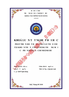 Phát triển hoạt động cho vay thấu chi tài khoản thẻ tại ngân hàng thương mại cổ phần đông á chi nhánh thừa thiên huế