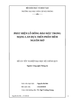 Luận văn hpu phát hiện lỗ hổng bảo mật trong mạng lan dựa trên phần mềm nguồn mở