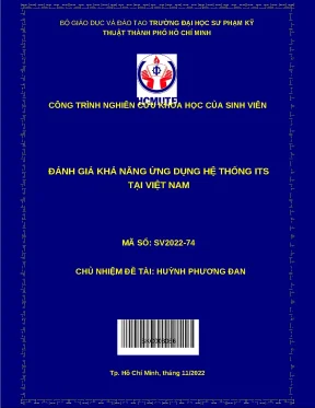 Luận văn thạc sĩ đánh giá khả năng ứng dụng hệ thống its tại việt nam