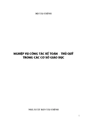 Nghiệp vụ công tác kế toán thủ quỹ trong các cơ sở giáo dục