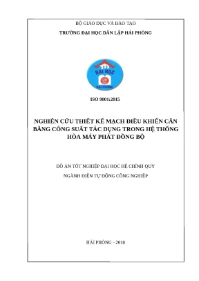 Luận văn hpu nghiên cứu thiết kế mạch điều khiển cân bằng công suất tác dụng trong hệ thống hòa máy phát đồng bộ