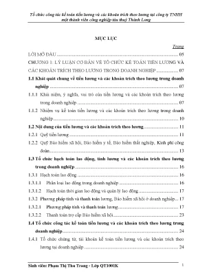Tổ chức công tác kế toán tiền lương và các khoản trích theo lương tại công ty tnhh một thành viên công nghiệp tàu thuỷ thành long