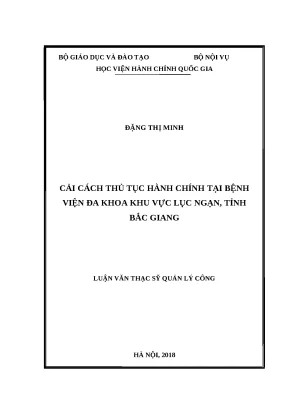 Luận văn thạc sĩ cải cách thủ tục hành chính tại bệnh viện đa khoa khu vực lục ngạn tỉnh bắc giang