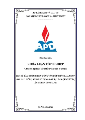 Công tác đấu thầu lựa chọn nhà đầu tư dự án có sử dụng đất