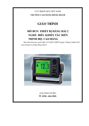 Giáo trình thiết bị hàng hải 2 nghề điều khiển tàu biển trình độ cao đẳng