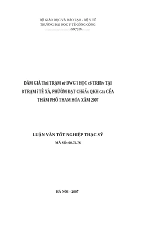 Luận văn đánh giá thực trạng sử dụng y học cổ truyền tại 8 trạm y tế xã phường đạt chuẩn quốc gia của thành phố thanh hóa