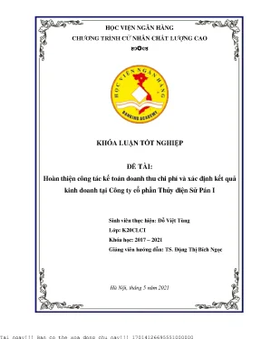 Hoàn thiện công tác kế toán doanh thu chi phí và xác định kết quả kinh doanh tại công ty cổ phần thủy điện sử pán i