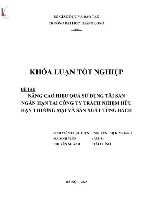 Nâng cao hiệu quả sử dụng tài sản ngắn hạn tại công ty trách nhiệm hữu hạn thương mại và sản xuất tùng bách