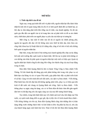 Luận văn thạc sĩ kinh tế hiệu quả sử dụng nguồn nhân lực tại bưu điện tỉnh quảng bình