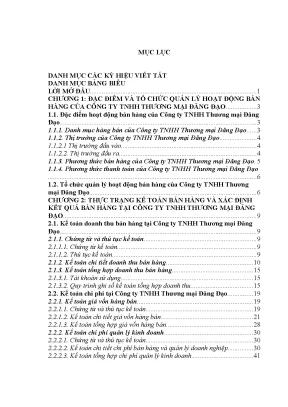 Hoàn thiện kế toán bán hàng và xác định kết quả bán hàng tại công ty tnhh thương mại đăng đạo