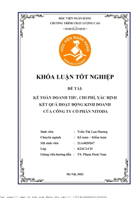 Hoàn thiện công tác kế toán doanh thu chi phí và xác định kết quả kinh doanh tại công ty cổ phần vận tải logistic đức nam