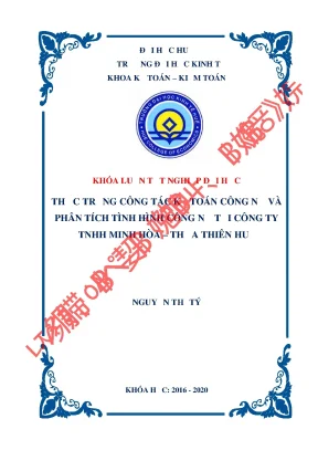 Thực trạng công tác kế toán công nợ và phân tích tình hình công nợ tại công ty tnhh minh hòa thừa thiên huế