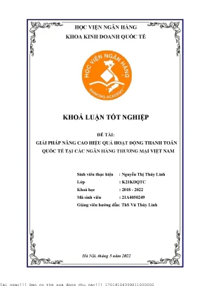 Giải pháp nâng cao hiệu quả hoạt động thanh toán quốc tế tại các ngân hàng thương mại việt nam