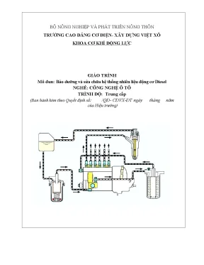 Giáo trình bảo dưỡng và sửa chữa hệ thống nhiên liệu động cơ diesel nghề công nghệ ô tô trình độ trung cấp