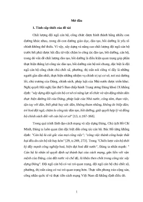 Luận văn chất lượng đào tạo bồi dưỡng cán bộ chủ chốt cơ sở xã phường thị trấn ở trường chính trị lê duẩn tỉnh quảng trị giai đoạn hiện nay