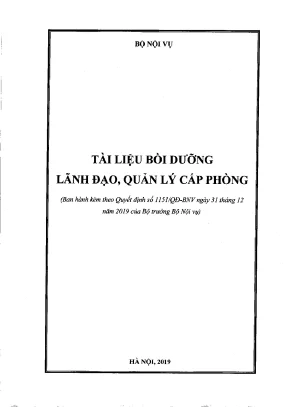 Tài liệu bồi dưỡng lãnh đạo quản lý cấp phòng