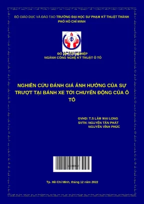 Luận văn nghiên cứu đánh giá ảnh hưởng của sự trượt tại bánh xe tới chuyển động của ô tô