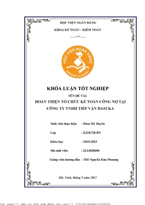 Hoàn thiện công tác kế toán công nợ tại công ty tnhh tiếp vận dasuka