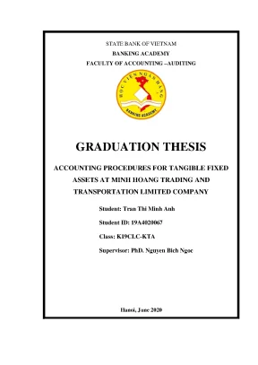 Accounting procedures for tangible fixed asets at minh hoang trading and transportation limited company graduation théis