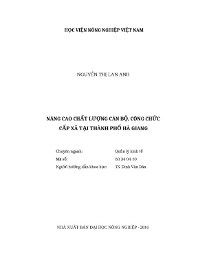 Luận văn thạc sĩ nâng cao chất lượng cán bộ công chức cấp xã tại thành phố hà giang