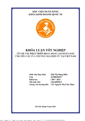 Phát triển hoạt động logistics đáp ứng yêu cầu của thương mại điện tử tại việt nam