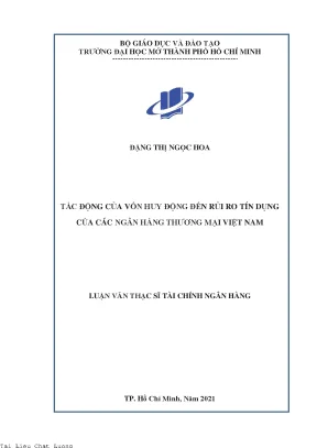 Tác động của vốn huy động đến rủi ro tín dụng của các ngân hàng thương mại việt nam