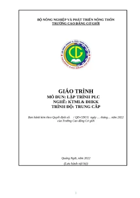 Giáo trình lập trình plc nghề kỹ thuật máy lạnh và điều hoà không khí trung cấp