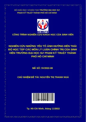 Luận văn thạc sĩ nghiên cứu những yếu tố ảnh hưởng đến thái độ học tập các môn lý luận chính trị của sinh viên trường đại học sư phạm kỹ thuật thành phố hồ chí minh
