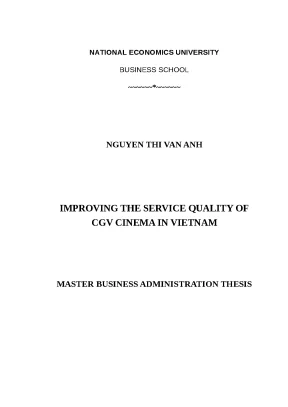Luận văn thạc sĩ improving the service quality of cgv cinema in vietnam